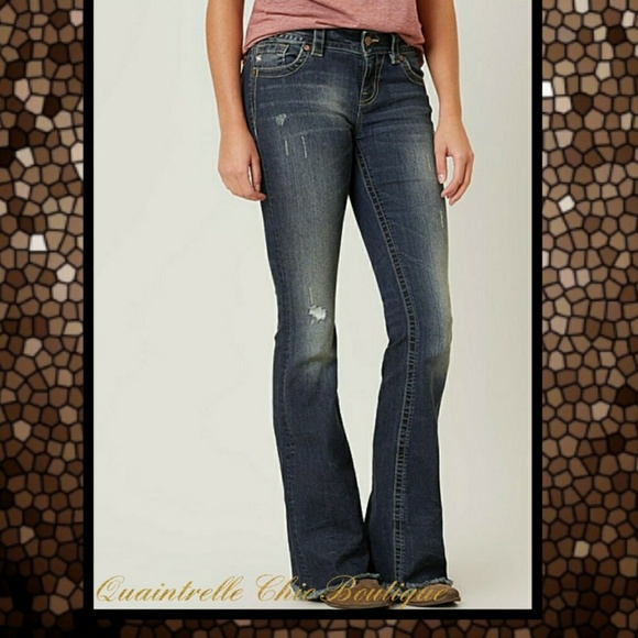 SIZE 29-31 MISS ME SELECT FRINGE HEM FLARE - Picture 3 of 5